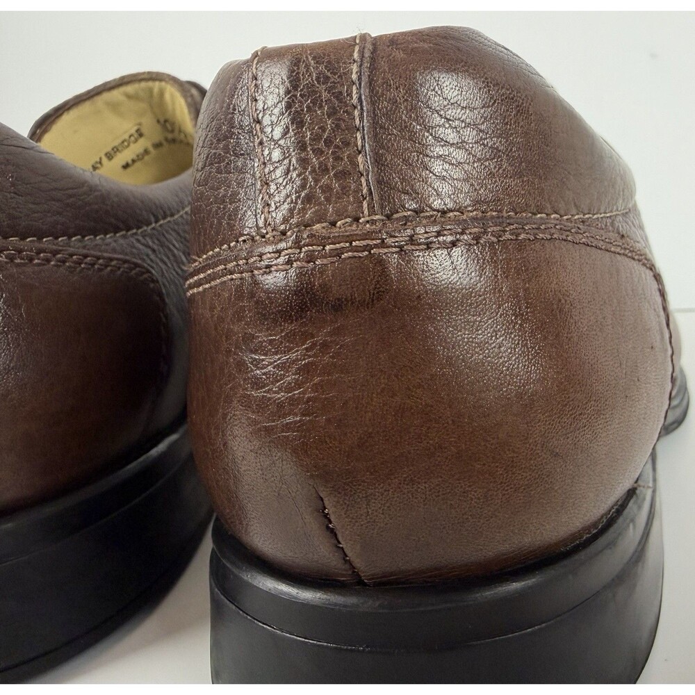 Studio Belvedere Bay Bridge Pebbled Leather Oxford Dress Shoes, Brown, 10.5 EEE - Picture 7 of 16